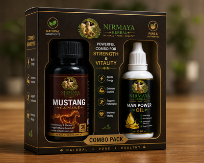 Nirmaya Herbal Mustang Capsule + Man Power Oil Combo Pack