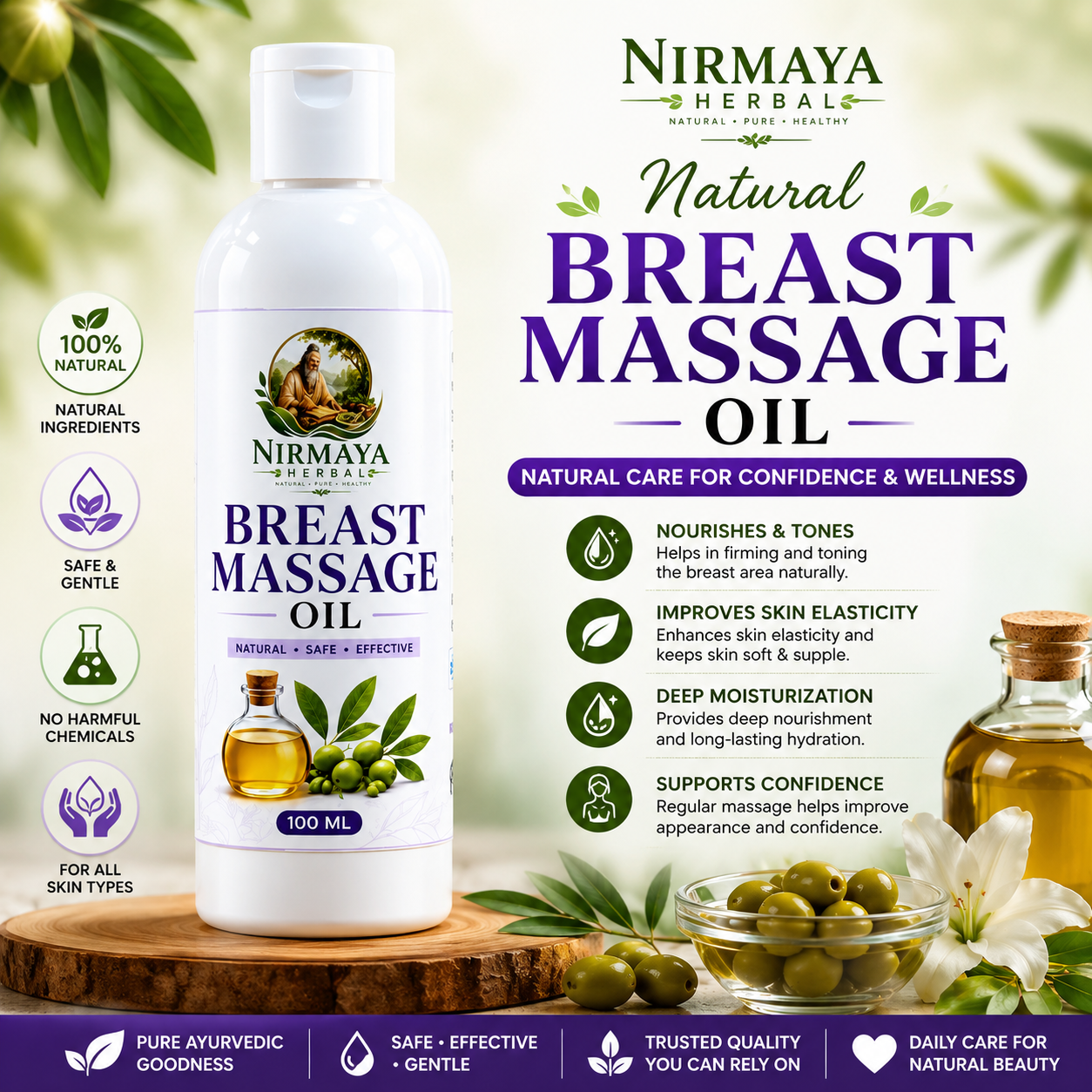 Nirmaya Herbal Breast Massage Oil (100 ML)