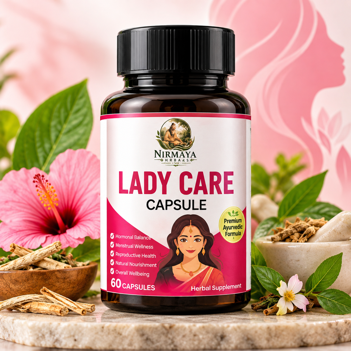 Nirmaya Lady Care Capsule | Women's Herbal Wellness Supplement | 60 Capsules