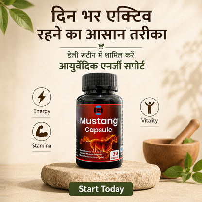 Mustang Capsule – Advanced Ayurvedic Energy & Stamina Support | Daily Performance Formula (30 Capsules)