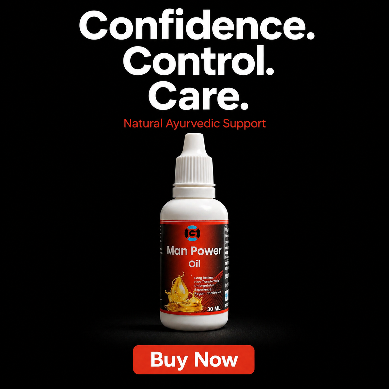 Man Power Oil – Ayurvedic External Use Oil for Confidence & Performance Support | Herbal Care Formula (30ml)