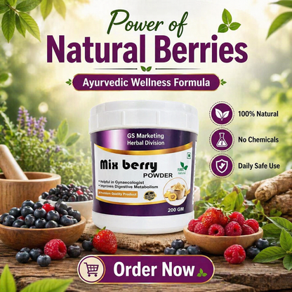 Mix Berry Powder for Women Wellness – Supports Digestion, Metabolism & Daily Health | 100gm | GS Marketing Herbal Division