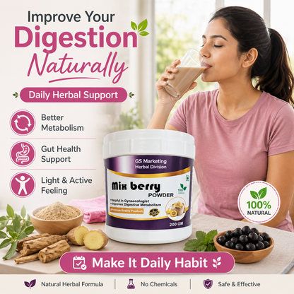 Mix Berry Powder for Women Wellness – Supports Digestion, Metabolism & Daily Health | 100gm | GS Marketing Herbal Division