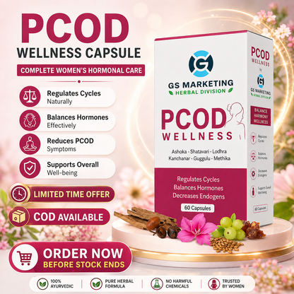 PCOD Wellness Capsule for Women – Hormone Balance, Regular Periods & Natural PCOD Support | Ayurvedic Formula | 60 Capsules