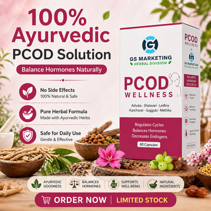 PCOD Wellness Capsule for Women – Hormone Balance, Regular Periods & Natural PCOD Support | Ayurvedic Formula | 60 Capsules